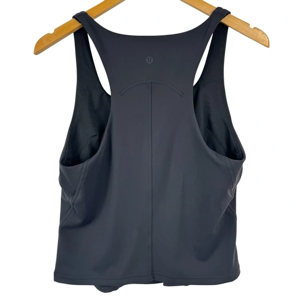 Lululemon InStill Tank Top Black Racerback Shelf Bra Square Neck Nulu Size 12